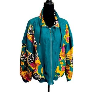 EVERYTHING MUST GO! Vintage Casual Isle 80s Full Zip 100% Silk